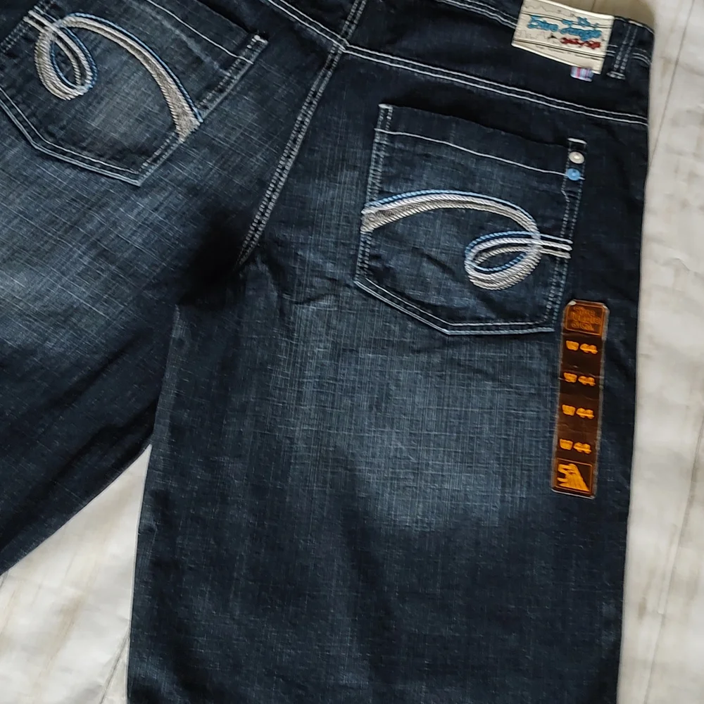 5ive Jungle Jeans Bermuda shorts Embroidery Vintage Streetwear Size 44 New Blue